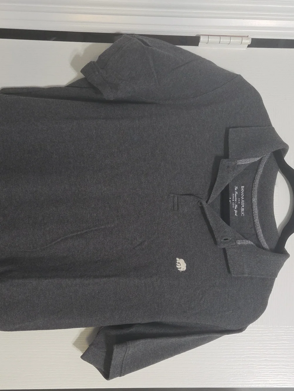 Banana Republic Charcoal Gray Polo Sz L